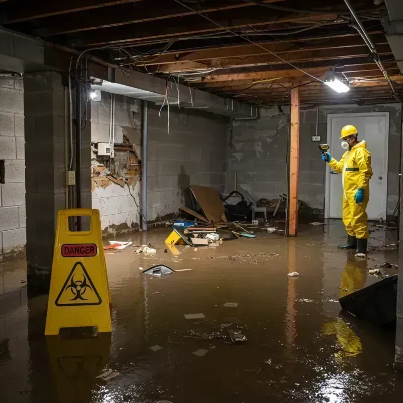 Flooded Basement Electrical Hazard in Magoffin County, KY Property