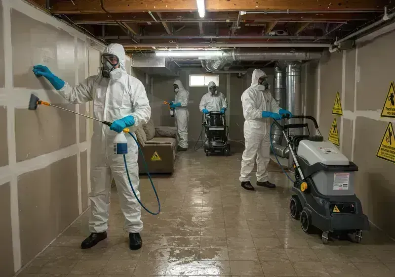 Basement Moisture Removal and Structural Drying process in Magoffin County, KY